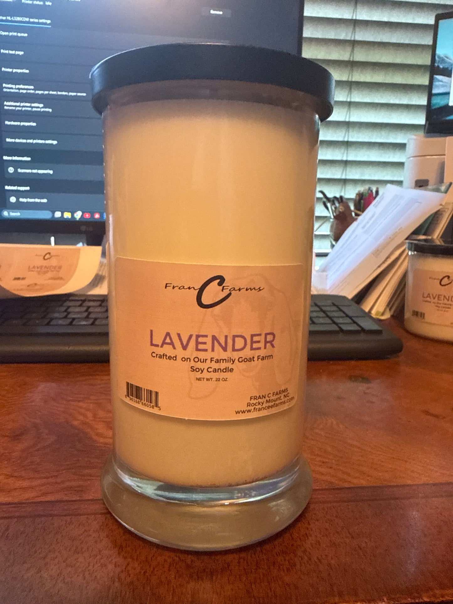 Lavender Soy Candle - 22 oz. Status Jar