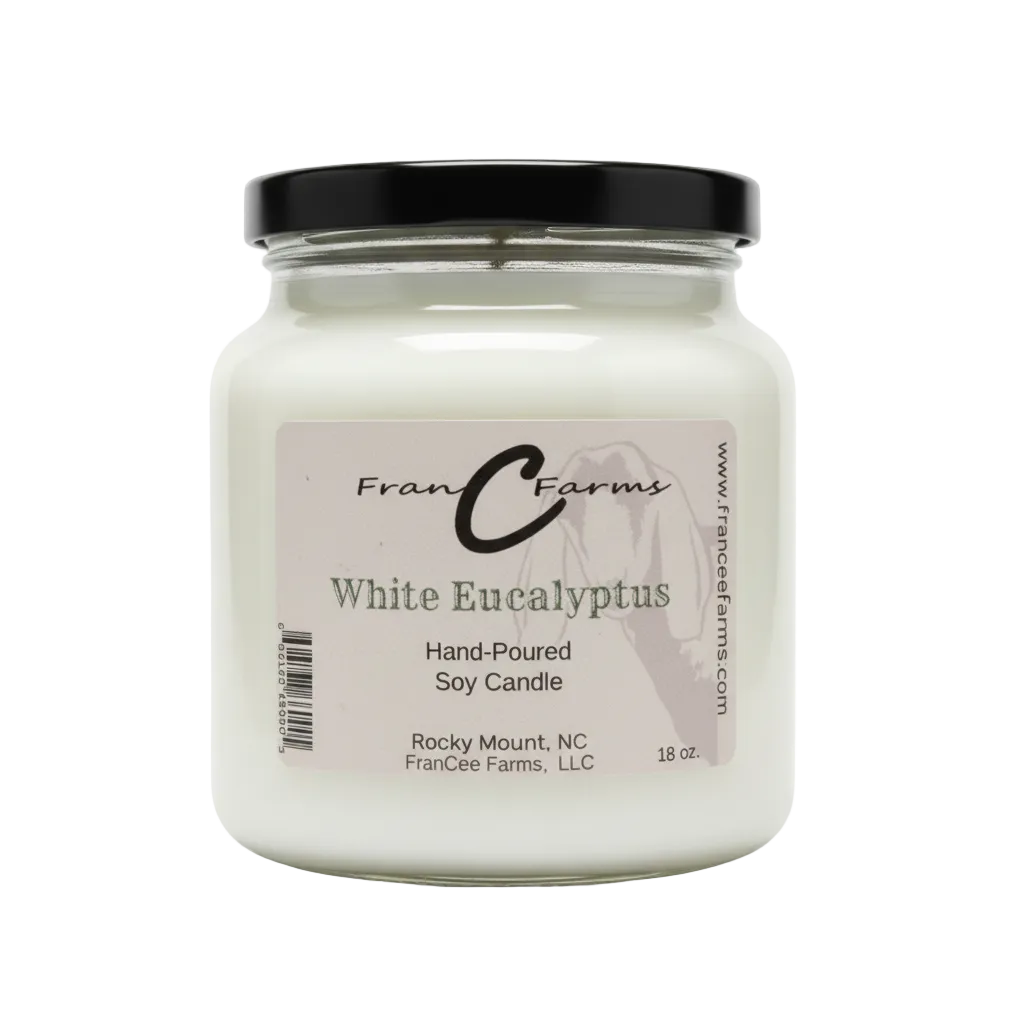 White Eucalyptus Soy Candle - 18 oz. Apothecary Jar