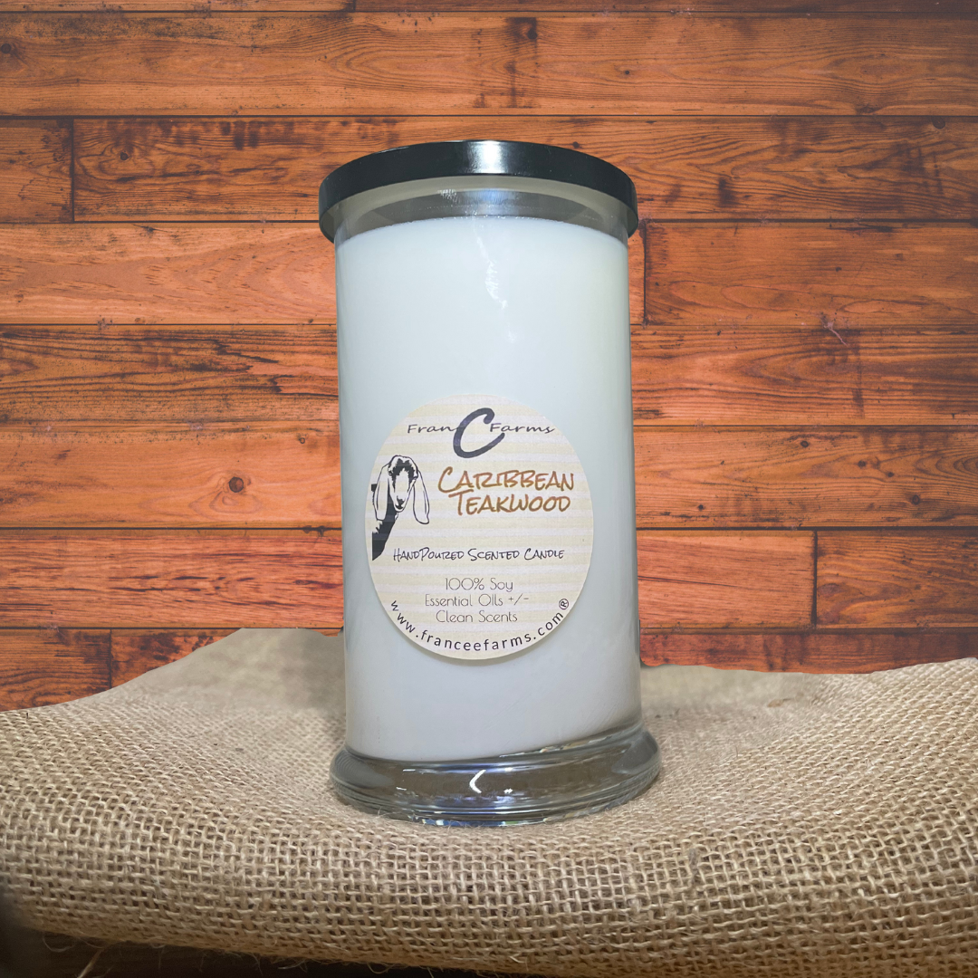 Soy Candle - Scented Candle - Caribbean Teakwood Candle