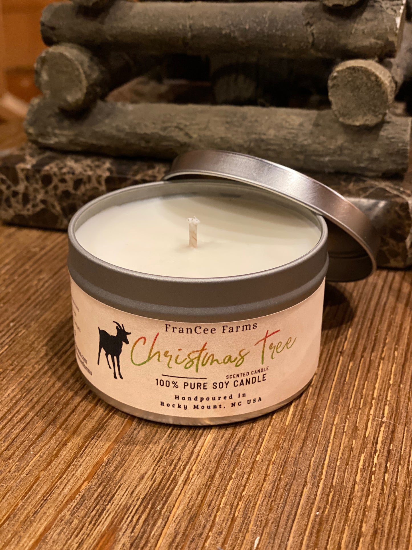 Christmas Tree Candle Tin