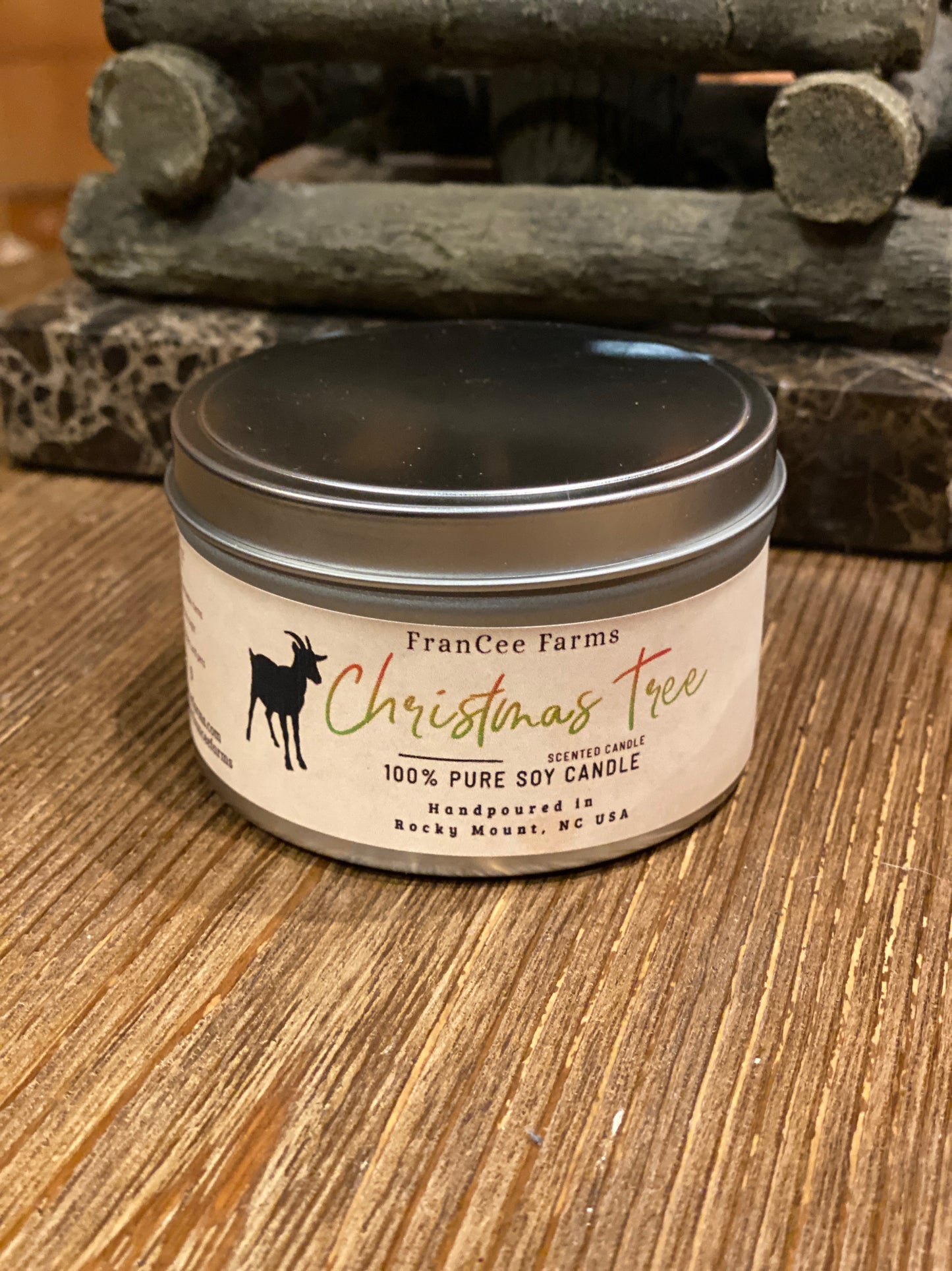 Christmas Tree Candle Tin