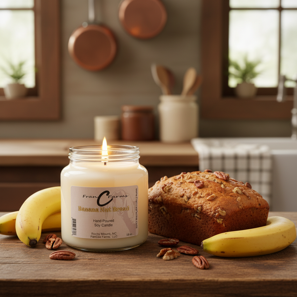 FRAN C FARMS Banana Nut Bread soy candle