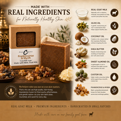 Frankincense & Myrrh Goat Milk Soap - Made with REAL Goat Milk