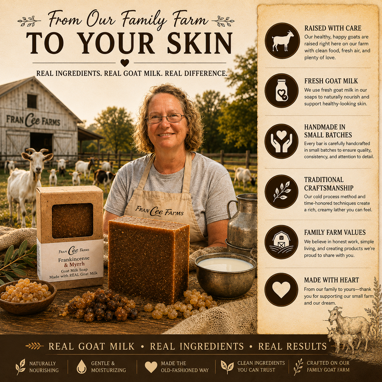 Frankincense & Myrrh Goat Milk Soap - Made with REAL Goat Milk