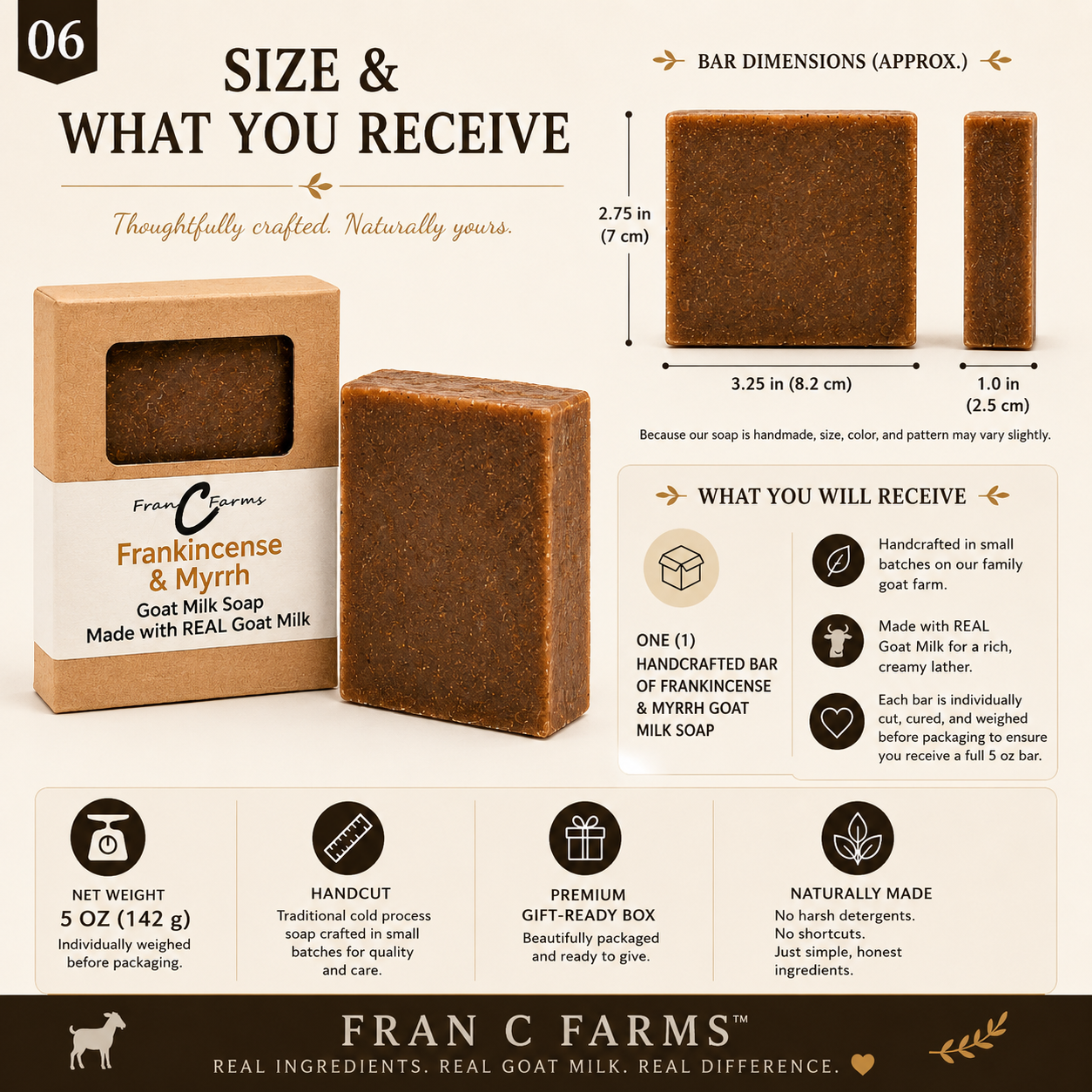 Frankincense & Myrrh Goat Milk Soap - Made with REAL Goat Milk