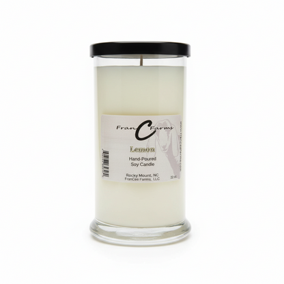 Lemon Soy Candle - 22 oz. Status Jar, hand-poured, fresh lemon scent for a clean burning experience.