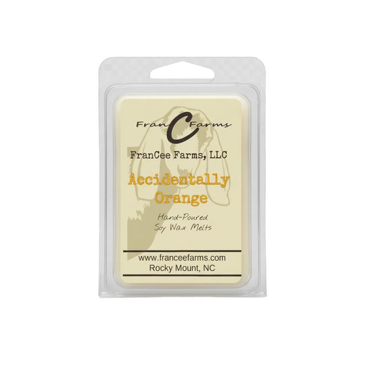 Accidentally Orange Soy Wax Melts by FrancEe Farms, hand-poured for a sweet spring fragrance.