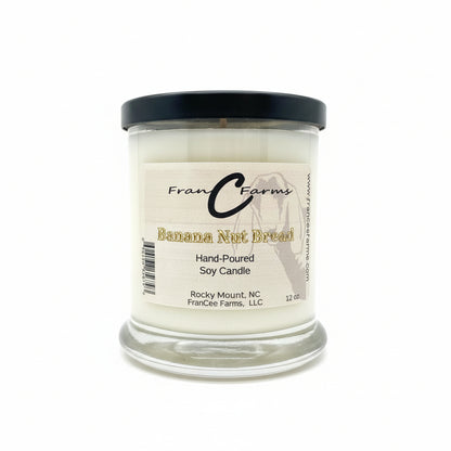 Banana Nut Bread Soy Candle - 12 oz. Status Jar with hand-poured natural ingredients for a warm bakery scent.