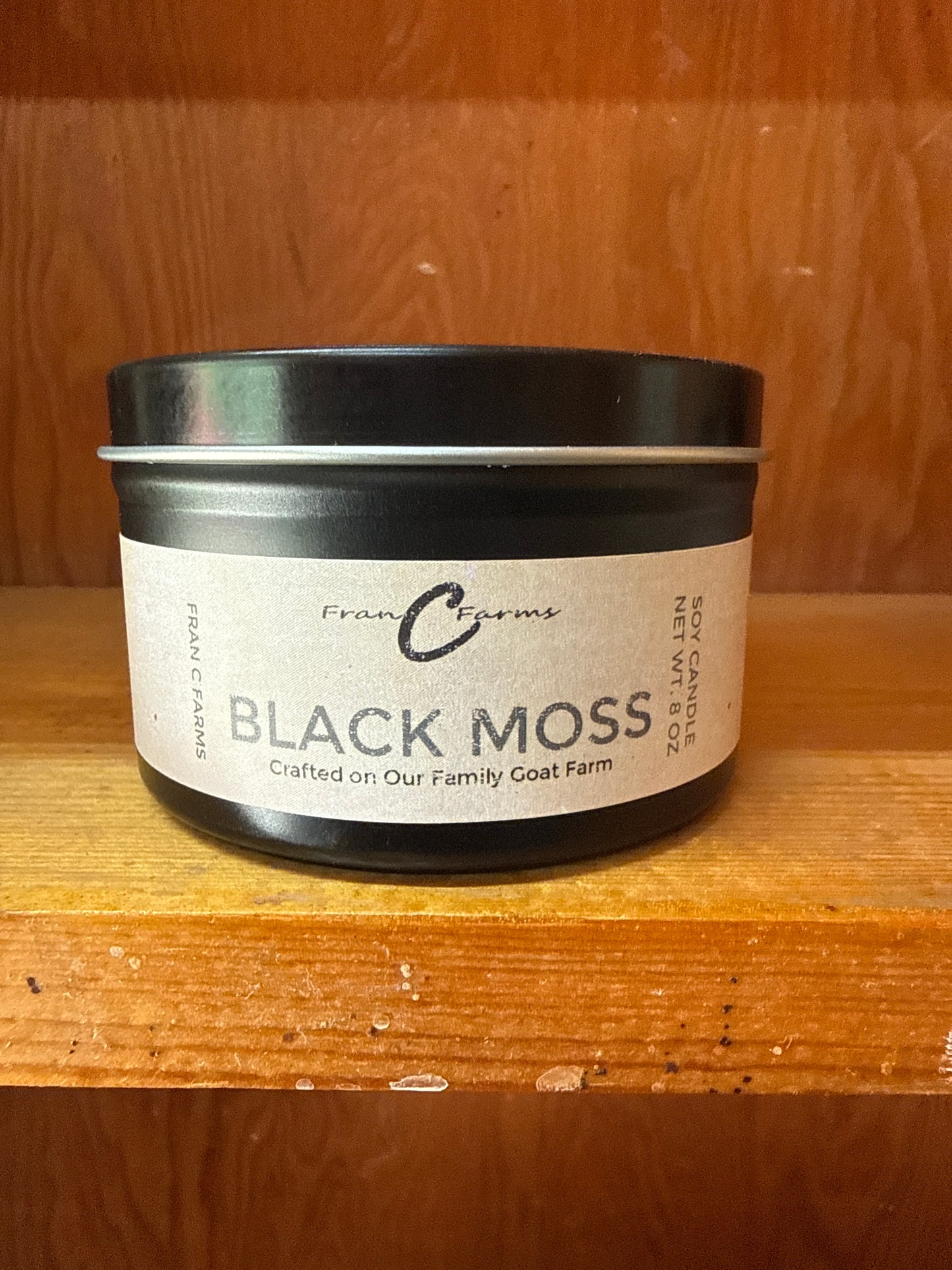 Black Moss Soy Candle - 8 oz Tin