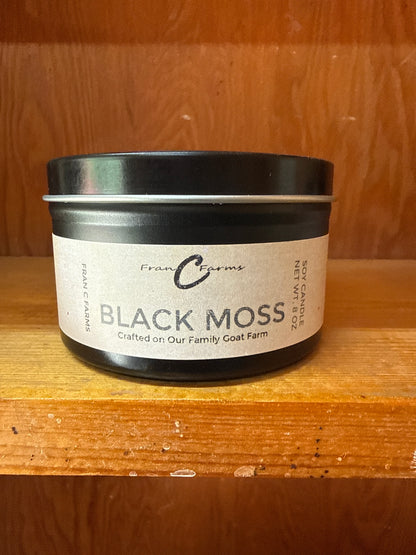 Black Moss Soy Candle - 8 oz Tin