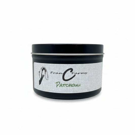 Patchouli Soy Candle- 8 oz. Tin product image 2 from FRAN C FARMS