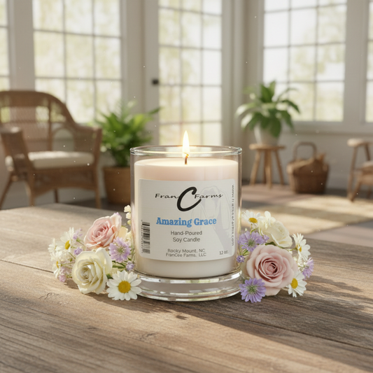 Amazing Grace Soy Candle - 12 oz. Status Jar