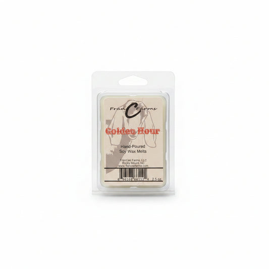 Golden Hour Soy Wax Melts package featuring hand-poured soy wax melts for a fragrant home.