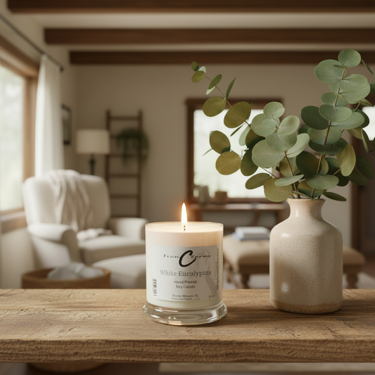 White Eucalyptus Soy Candle (12/S)