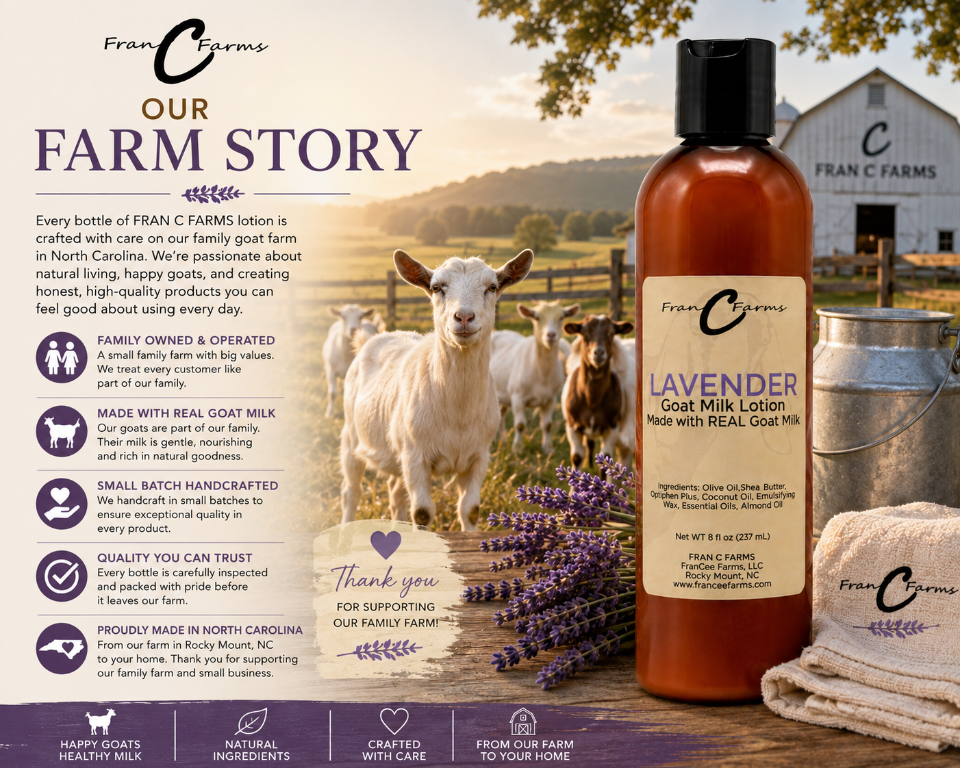 Lavender Goat Milk Lotion - Made with REAL Goat Milk