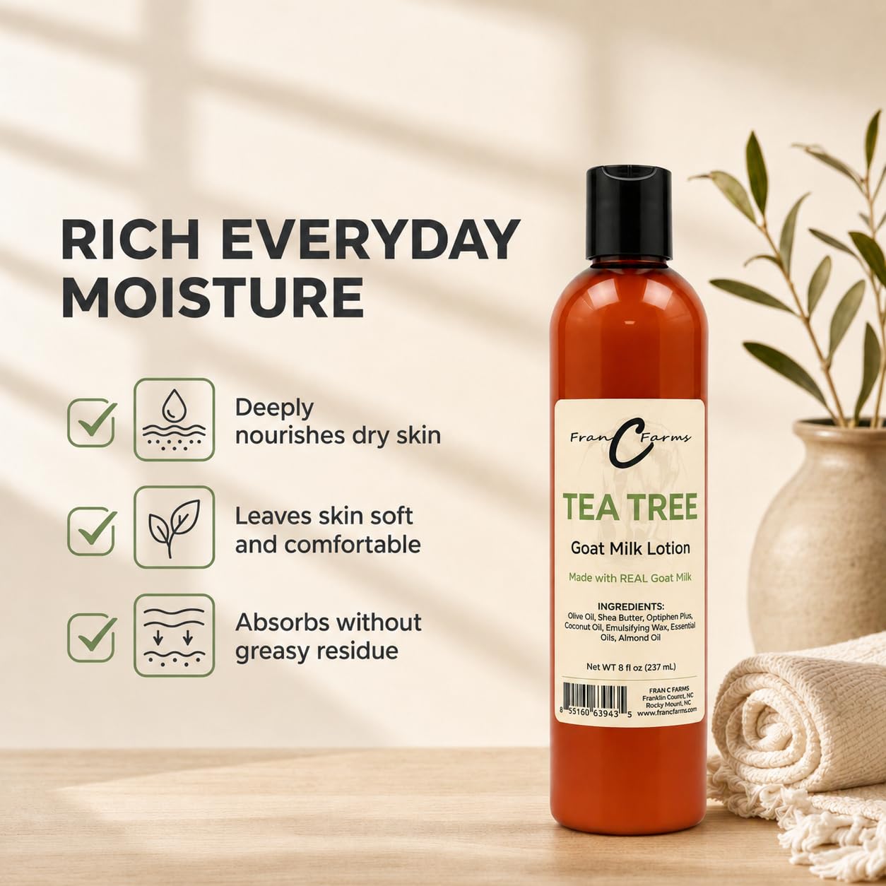 FRAN C FARMS  Goat Milk Lotion -DUAL PARENT