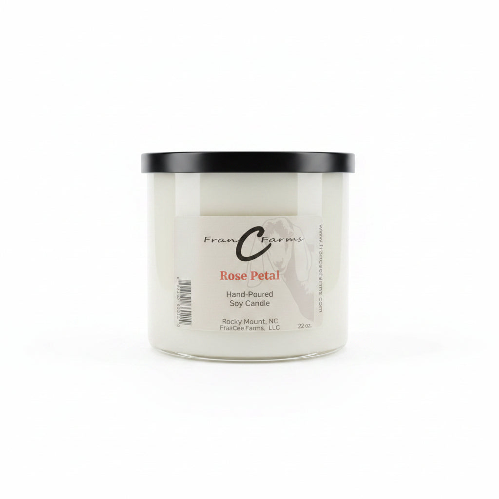 Rose Petal Soy Candle - 20 oz. 3 Wick