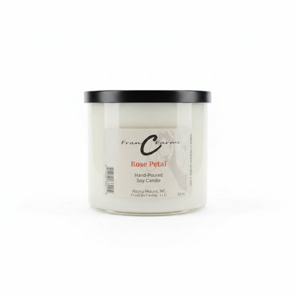 Rose Petal Soy Candle - 20 oz. 3 Wick