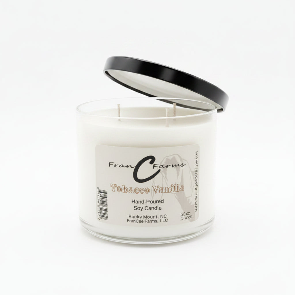 Tobacco Vanilla Soy Candle - 20 oz. 3 Wick