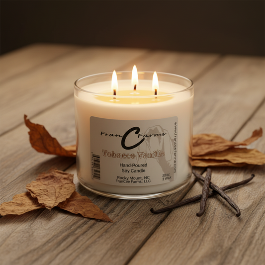 Tobacco Vanilla Soy Candle - 20 oz. 3 Wick