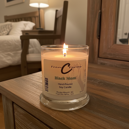Black Moss Soy Candle - 12 oz. Status Jar