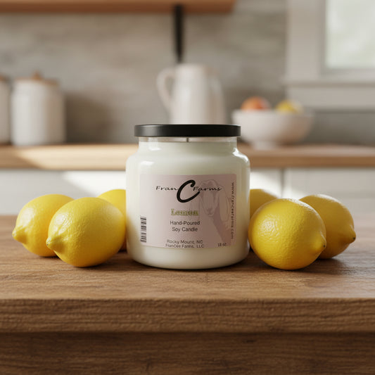 Lemon Soy Candle - 18 oz. Apothecary Jar product image 2 from FRAN C FARMS
