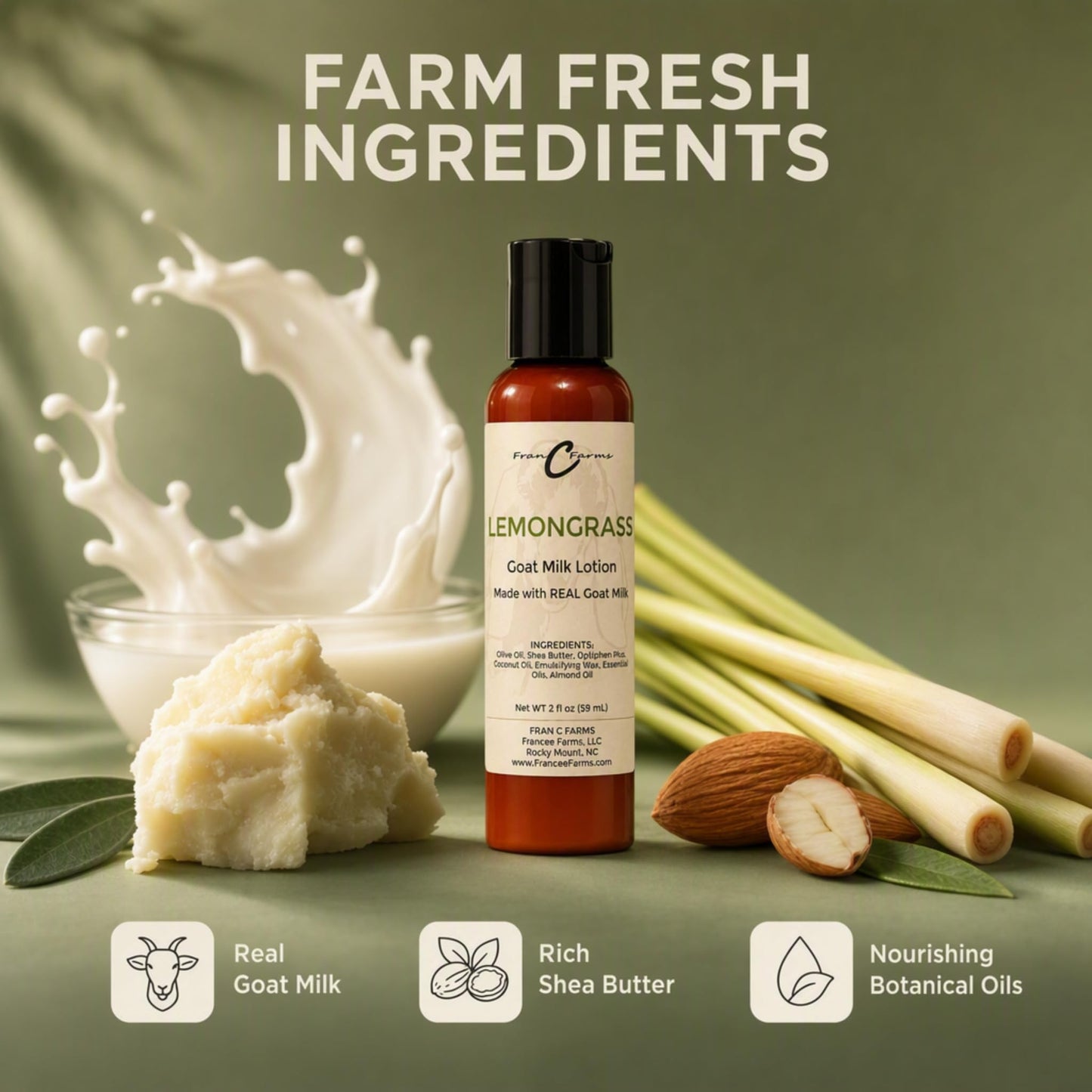 FRAN C FARMS  Goat Milk Lotion -DUAL PARENT