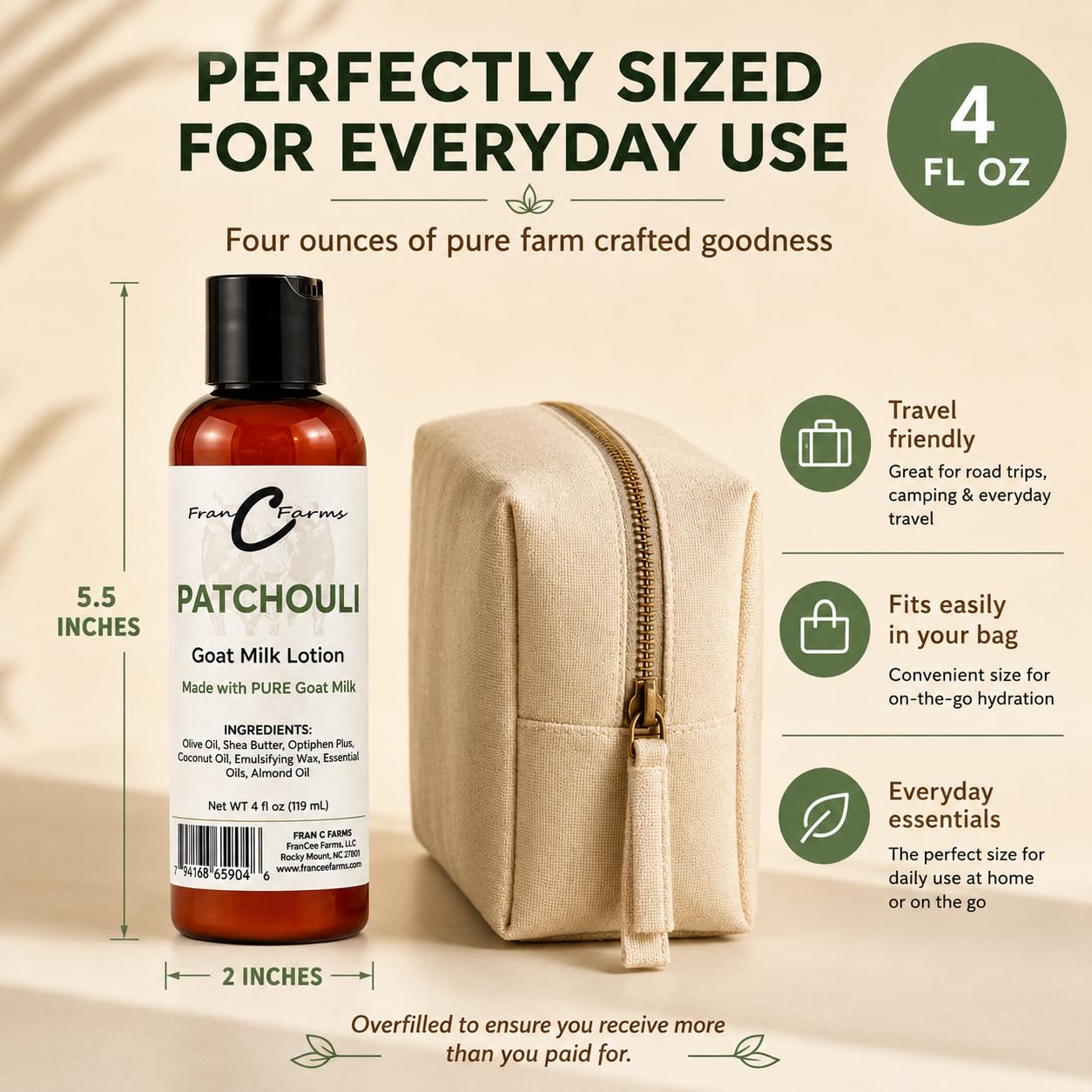 FRAN C FARMS  Goat Milk Lotion -DUAL PARENT