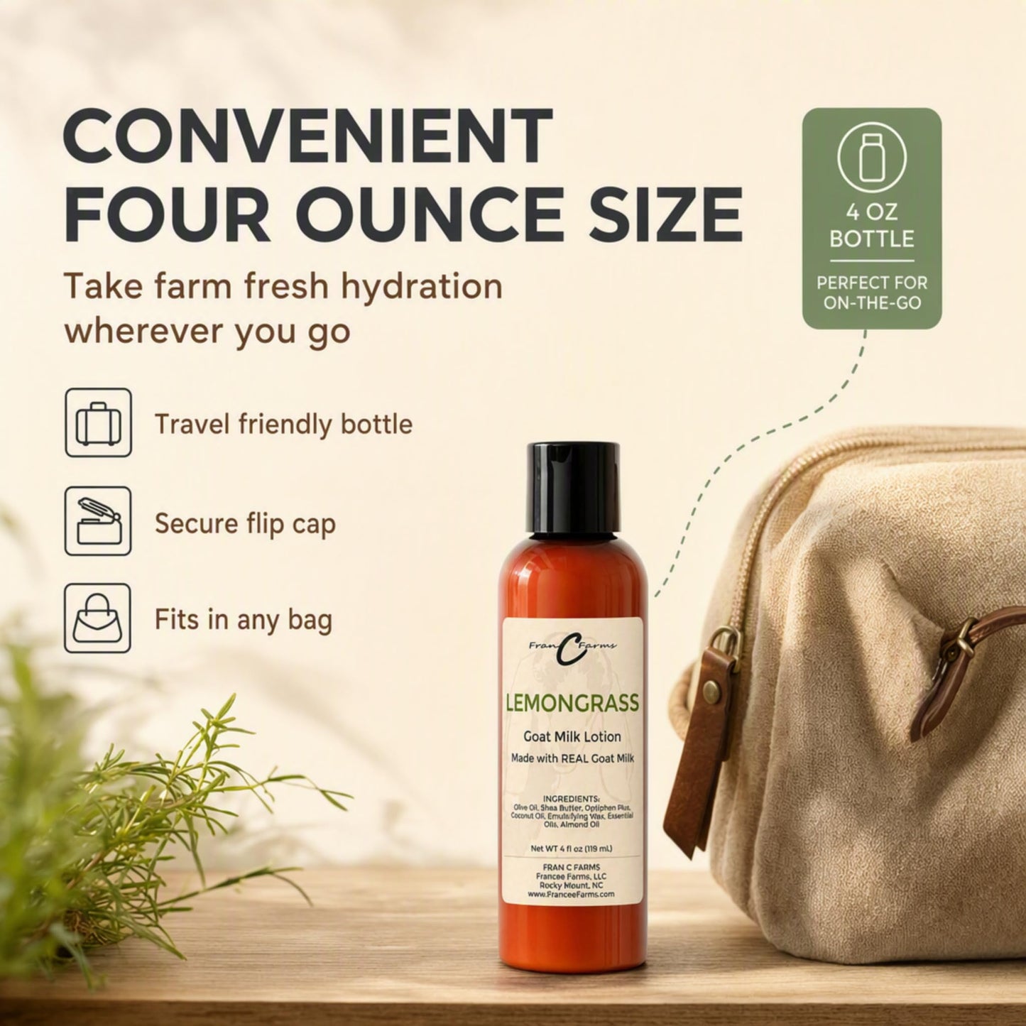 FRAN C FARMS  Goat Milk Lotion -DUAL PARENT