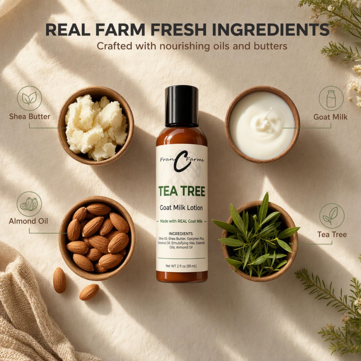 FRAN C FARMS  Goat Milk Lotion -DUAL PARENT