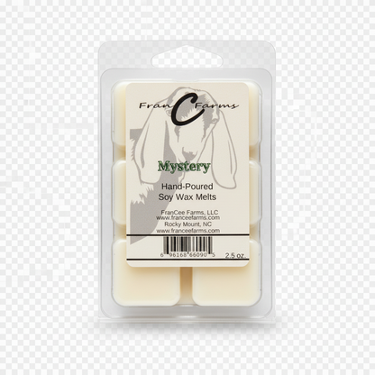 Mystery Soy Wax Melts in hand-poured packaging, featuring assorted scents for a unique fragrance experience.