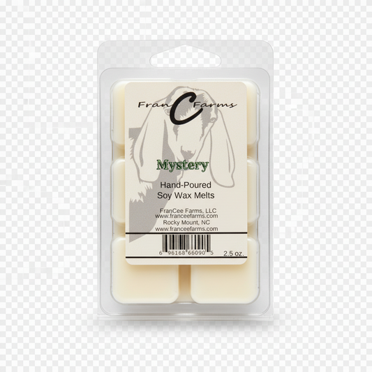 Mystery Soy Wax Melts in hand-poured packaging, featuring assorted scents for a unique fragrance experience.