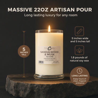 Sandalwood & Musk Soy Candle - 22 oz. Status Jar