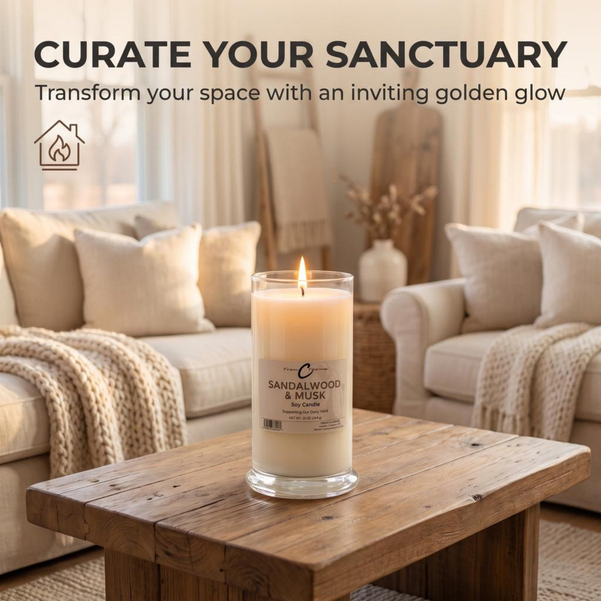 Sandalwood & Musk Soy Candle - 22 oz. Status Jar