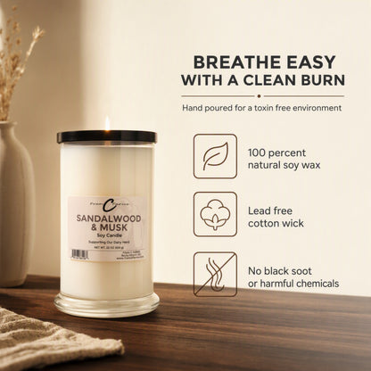 Sandalwood & Musk Soy Candle - 22 oz. Status Jar