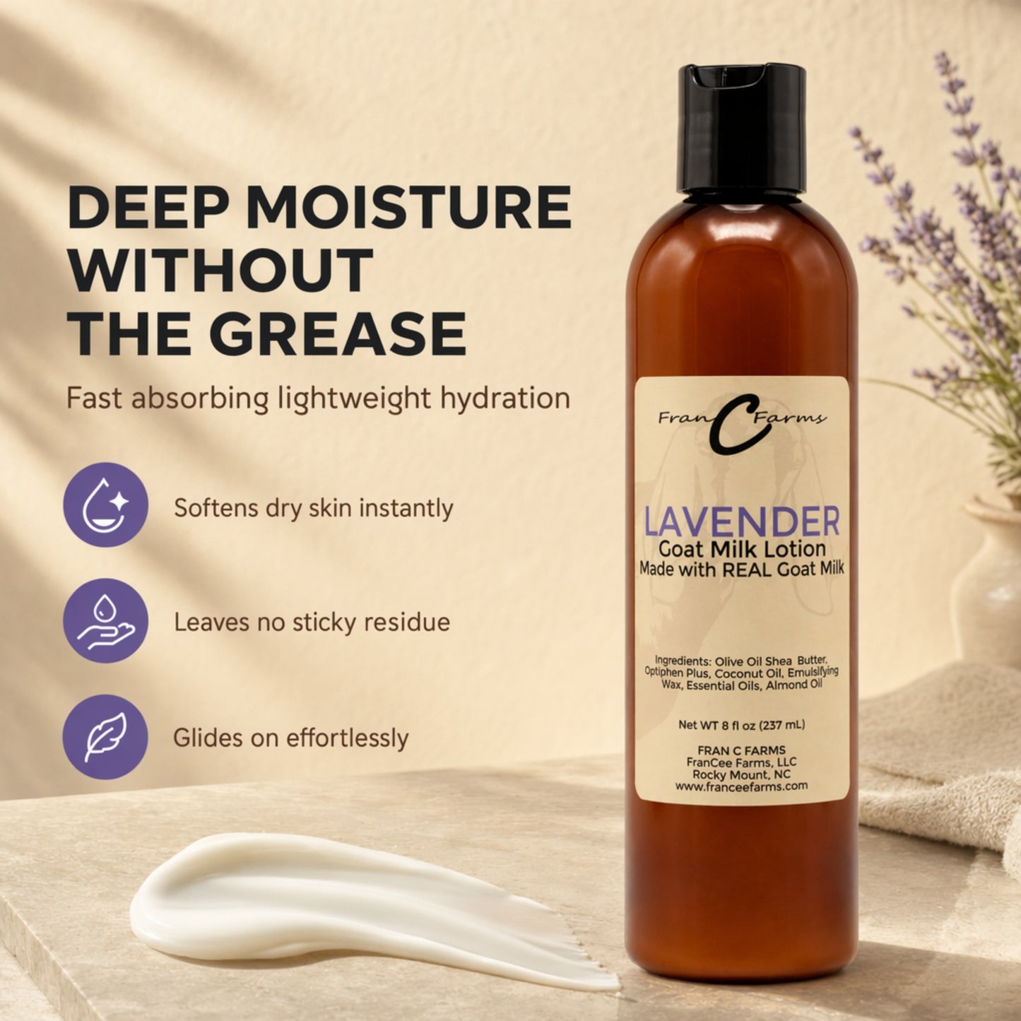 Lavender Goat Milk Lotion - Made with REAL Goat Milk