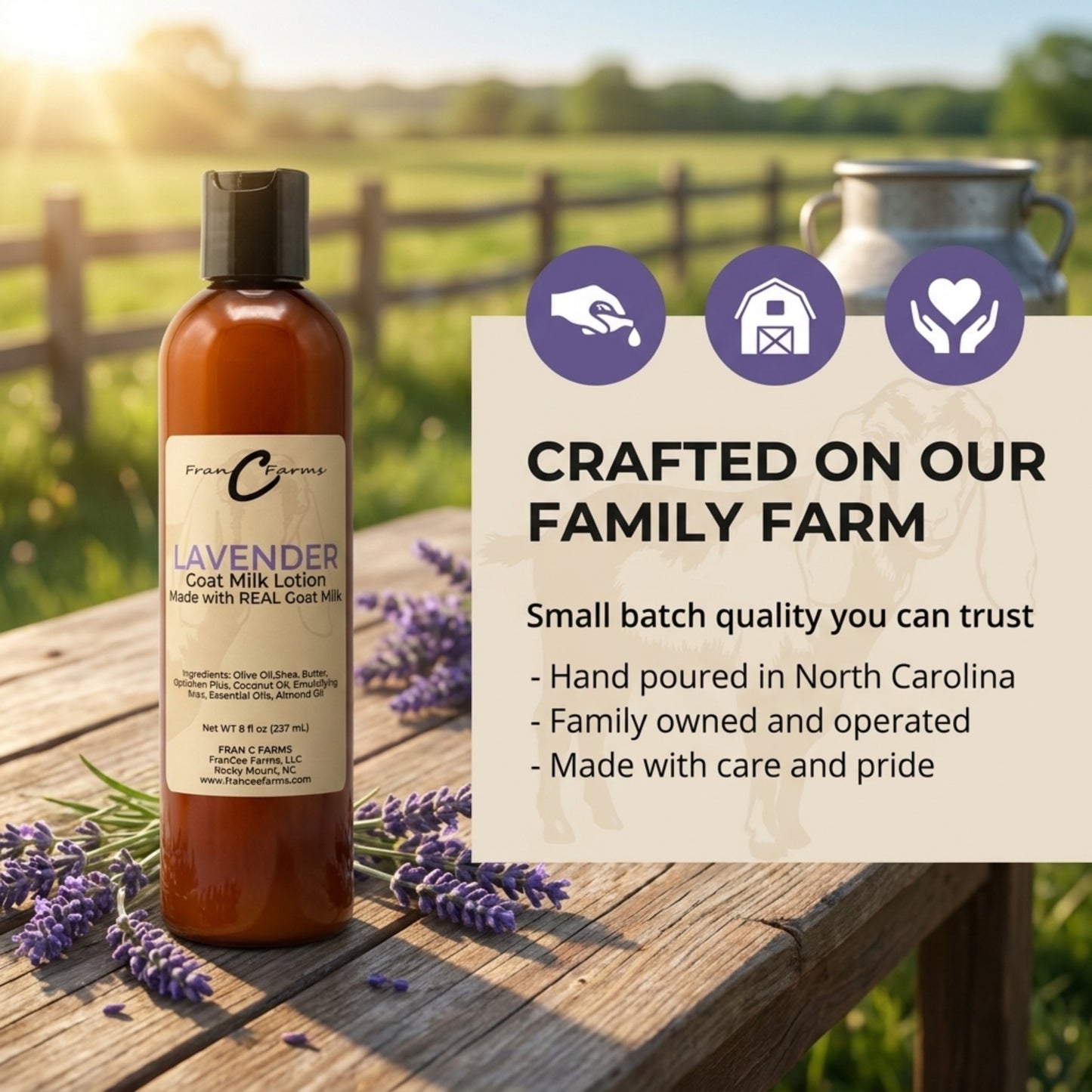 Lavender Goat Milk Lotion - Made with REAL Goat Milk