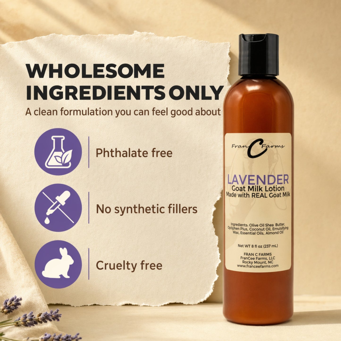 Lavender Goat Milk Lotion - Made with REAL Goat Milk