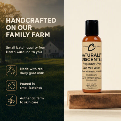 Naturally Unscented Goat Milk Lotion | FRAN C FARMS