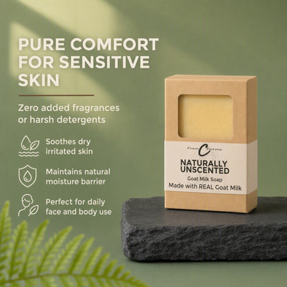Naturally Unscented Goat Milk Soap – Made with REAL Goat Milk