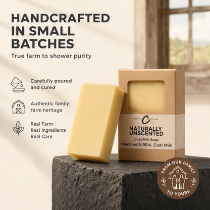 Naturally Unscented Goat Milk Soap – Made with REAL Goat Milk