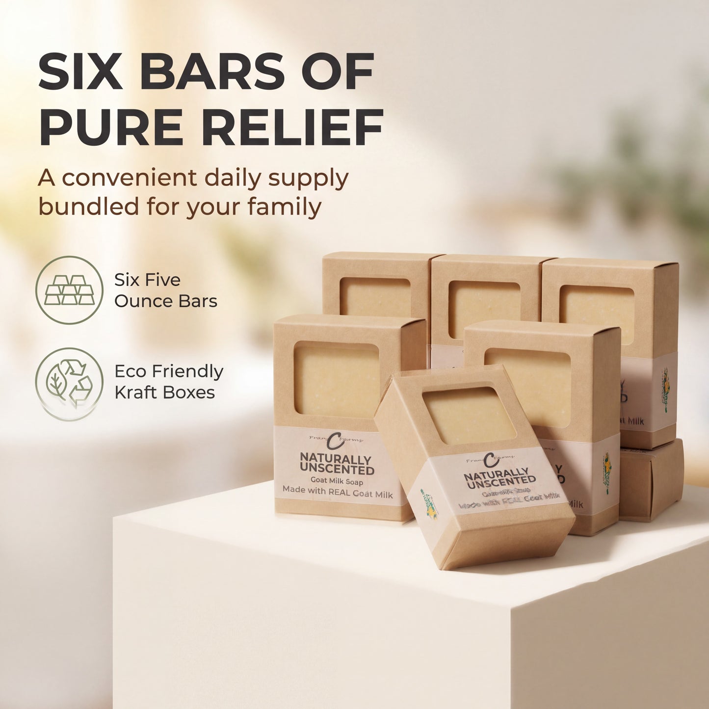 Naturally Unscented Goat Milk Soap – Made with REAL Goat Milk