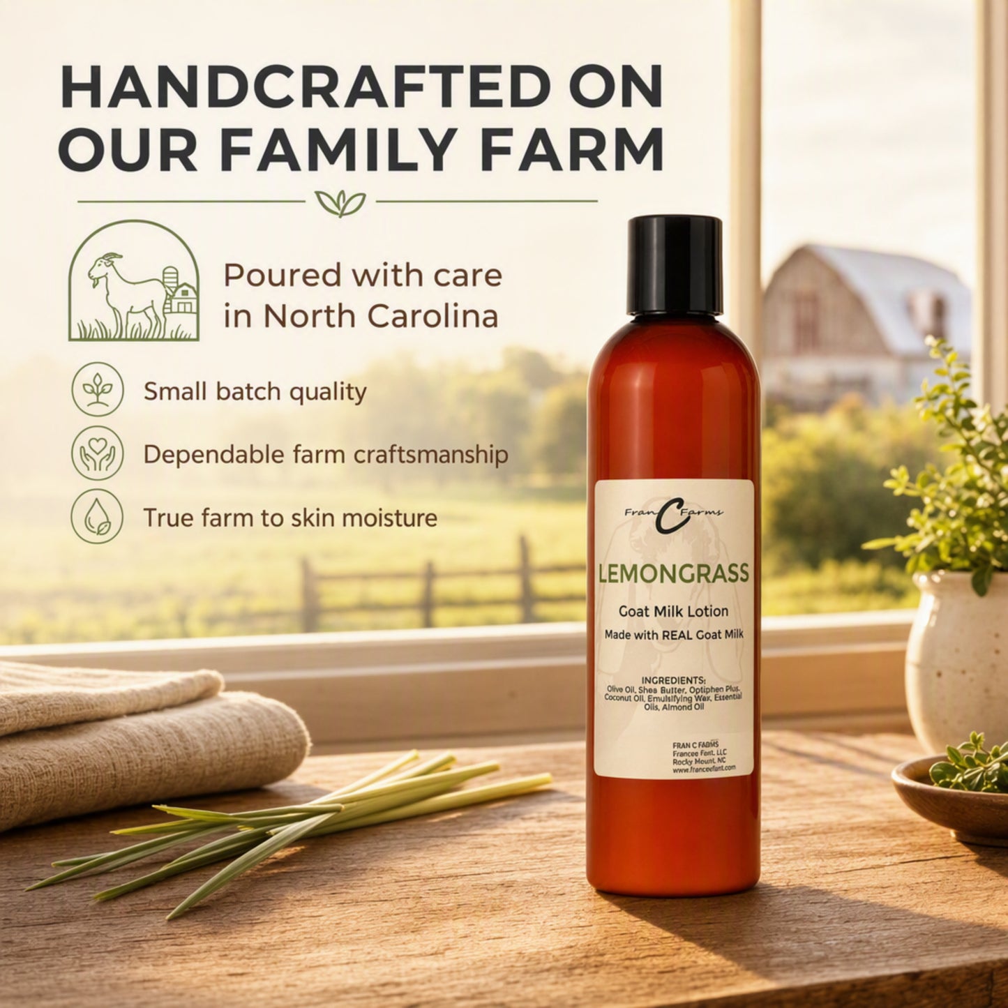Lemongrass Goat Milk Lotion - Made With REAL Goat Milk