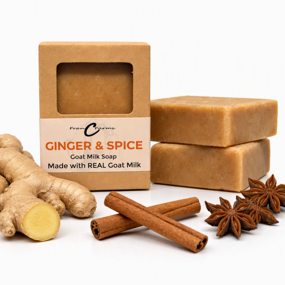 Ginger & Spice Goat Milk Soap gallery image 12 from FRAN C FARMS
