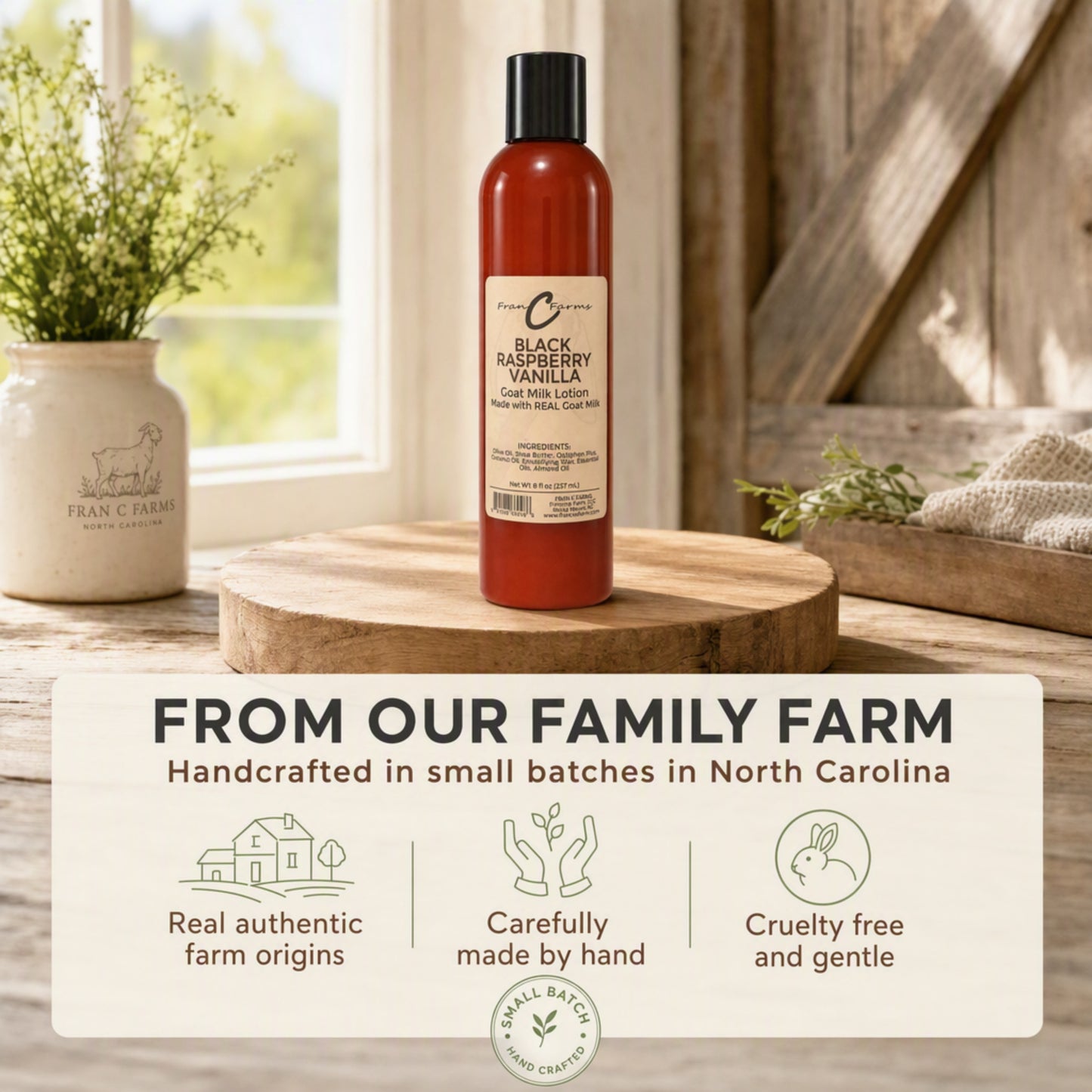 Black Raspberry Vanilla Goat Milk Lotion - Made With REAL Goat Milk
