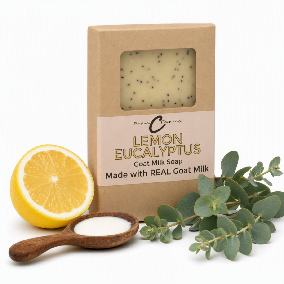 Lemon Eucalyptus Goat Milk Soap gallery image 4 from FRAN C FARMS