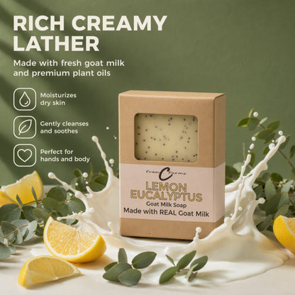 Lemon Eucalyptus Goat Milk Soap gallery image 5 from FRAN C FARMS