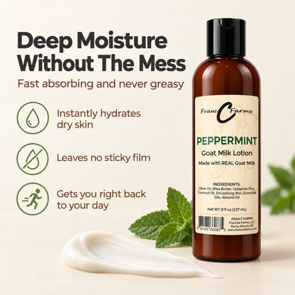 Peppermint Goat Milk Lotion - Made with REAL Goat Milk