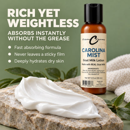 Carolina Mist Goat Milk Lotion - Made with REAL Goat Milk