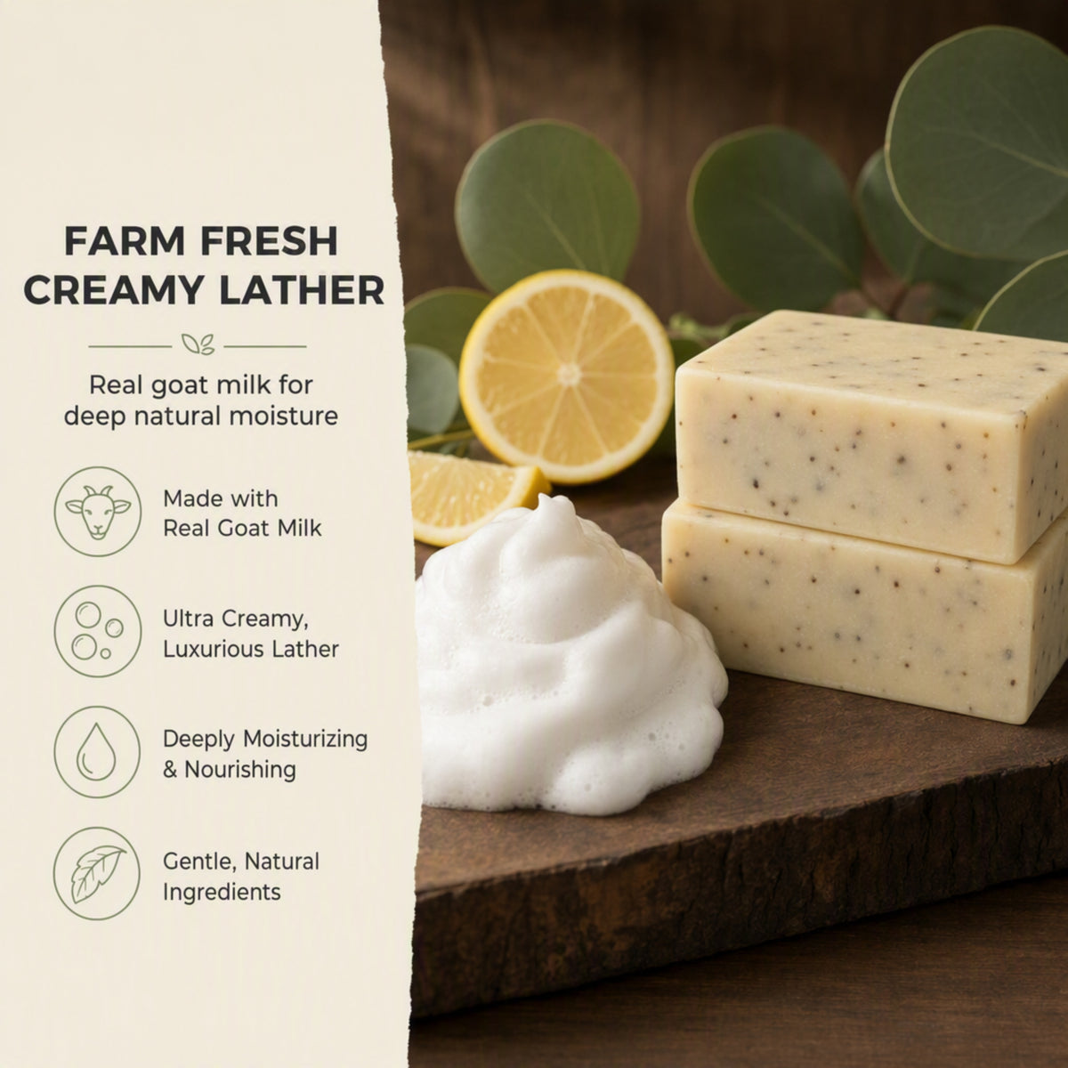Lemon Eucalyptus Goat Milk Soap product image 10 from FRAN C FARMS